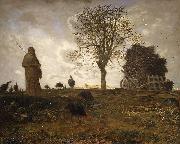 Jean-Franc Millet Autumn landscape with a flock of Turkeys China oil painting reproduction